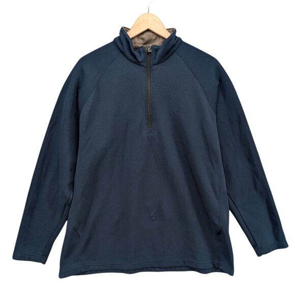 Columbia 1/4 Zip Sweater Mens Navy Blue Long Sleeve Fleece Lined Size XXL - Picture 1 of 10